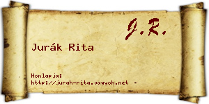 Jurák Rita névjegykártya